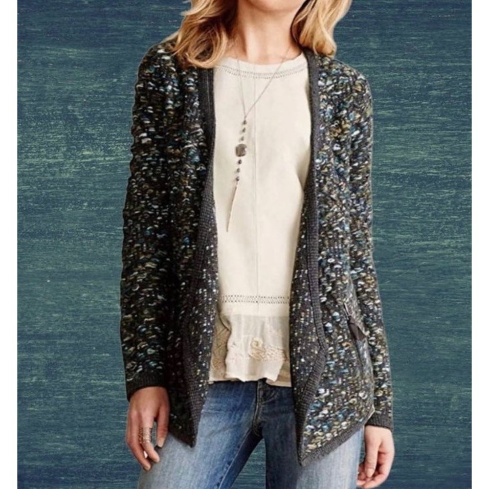 Anthropologie Moth textured wool blend cardigan size S